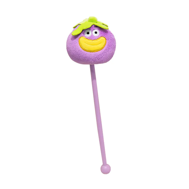 Cute cartoon plush toy knock back massage sticks diy big mouth toy promotion gift massage hammer hot sale rod wooden dolls