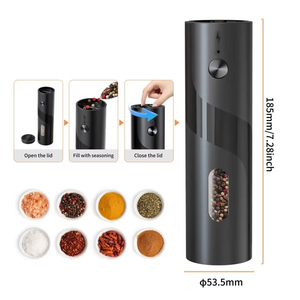 2 Pcs Plastic Household Spice Automatic Salt and Pepper Set with USB Charging Stand - Product Image 1
