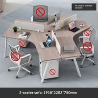 BGZ-224X Bureaux minimalistes pour personnel de bureau pour 3/4/5 personnes, combinaison de bureaux informatiques pour 6 personnes avec fonction de démontage