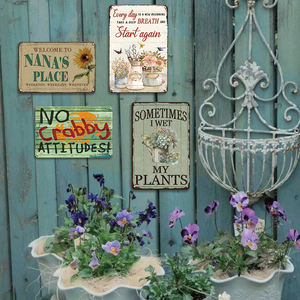 Ensemble de panneaux métalliques inspirants et de bienvenue à la maison, chaque jour est <span class=keywords><strong>un</strong></span> <span class=keywords><strong>nouveau</strong></span> départ, décoration murale Nana Place - Product Image 4