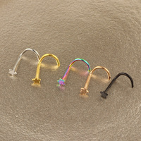 Acier inoxydable étoile Piercing vis narine boucle d'oreille Piercings S forme nez os goujons corps Piercing bijoux
