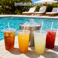 Gobelet d'emballage jetable en PET à paroi simple, écologique, anti-fuite, 98 mm, avec logo personnalisé, pour boissons, boba, thé au lait, café glacé, smoothie
