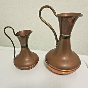 Vintage Banded Copper Jug - Product Image 1
