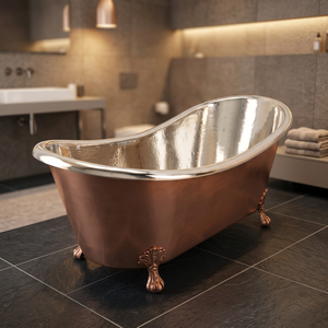 Bañera Ovalada de Cobre Independiente con Patas de Gato, de Lujo, para Hotel, Baño de Adultos, Artesanía India - Product Image 1