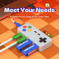 Nuevo Hub USB 2025 para Consola de Juegos, Base de Conexión para Computadora de PVC, Creativa, Portátil, Mini, de Escritorio, con 4 Puertos USB 2.0 y Tipo C