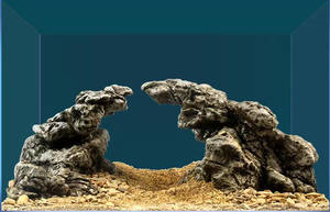 Une belle roche bicolore rouge et noire pour l'aménagement paysager des aquariums - Product Image 3