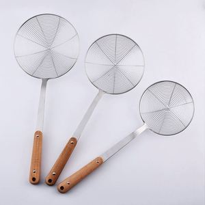 Colador de malla metálica de acero inoxidable engrosado al por mayor para freír, cuchara coladora, tamiz de malla para escurrir - Product Image 3