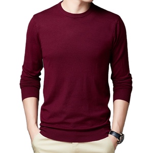 Vendita calda Maglione Casual a maniche lunghe da <span class=keywords><strong>uomo</strong></span> con collo a girocollo aderente con Base superiore a maglia da <span class=keywords><strong>uomo</strong></span>