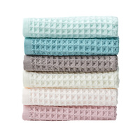 350GSM 100% Cotton 14*30inch Waffle Weave Face Towel Customized Print White Tea Towel Blank Kitchen Towels