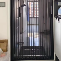 Moustiquaire de porte pliante en maille plate d'aluminium, design moderne, résistante aux griffures des animaux, ignifuge, installation facile, garantie 5 ans