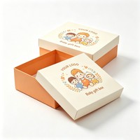 Boîtes d'emballage personnalisées pour produits pour bébés, boîte avec couvercle et base, impression de logo personnalisé, boîte en papier avec compartiments pour vêtements de bébé