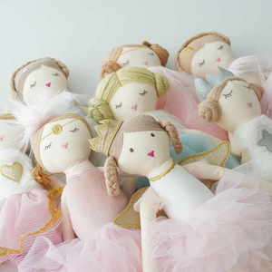 Bambola di Peluche Ballerina con Gonna Vaporosa, Imbottitura in Cotone PP, Giocattolo per Bambini 0-24 Mesi - Product Image 1
