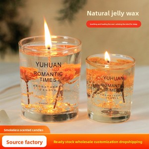 定制香味大号真花果冻蜡烛圆柱形制造商批发礼品 - Product Image 4