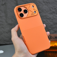 Coque de téléphone antichoc en silicone liquide avec anneau métallique pour appareil photo à trous fins et touches latérales métalliques de haute qualité pour iPhone 17, 17 Pro, 18 Pro Max