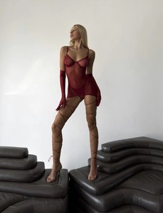 Ropa interior sensual transparente de malla King Mcgreen Star con guantes Disfraces de malla sensual Traje de lujo Conjuntos íntimos exóticos Sissy - Product Image 3