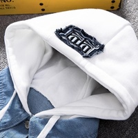 Blouson en Jean à Capuche OEM/ODM pour Homme, Manteau Jean Hip Hop Rétro, Veste Bomber Décontractée Streetwear, Survêtement à Capuche