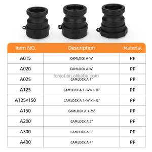 Siyah Polipropilen Kamlok Bağlantı Parçaları Tip A Erkek Adaptör X Dişi Dişli Kam Yivli Hortum Bağlantısı Poli Kam Kilit Standart Set - Product Image 2