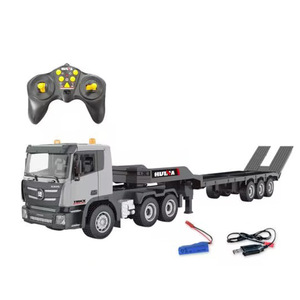 Camion <span class=keywords><strong>tracteur</strong></span> RC Huina 1318 1:18 <span class=keywords><strong>avec</strong></span> télécommande 2,4 GHz, camion plateau <span class=keywords><strong>radiocommandé</strong></span> pour la construction, jouets RC - Product Image 1