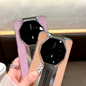 Étui en cuir véritable pour fille avec placage brillant et paillettes de diamant pour Huawei <span class=keywords><strong>Mate</strong></span> 70 60 <span class=keywords><strong>Pro</strong></span>+ / 50 40 <span class=keywords><strong>30</strong></span> <span class=keywords><strong>Pro</strong></span> RS Protection de l'objectif - Product Image 4