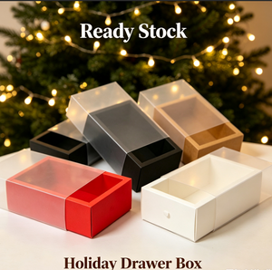 Caja de embalaje plegable con cajón deslizante, disponible en varios tamaños, caja de regalo de cartón kraft blanca y negra para pequeños obsequios - Product Image 1