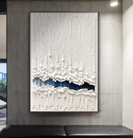 Peinture décorative 3D abstraite moderne blanche sur toile encadrée en aluminium, peinture par numéros, décoration de salon