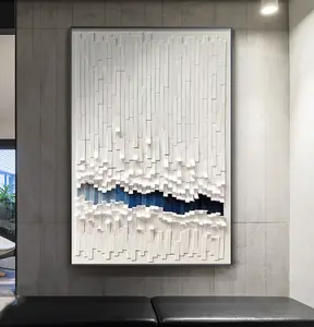 Blanco abstracto sala de estar 3D pintura decorativa pintura por números entrada decoración del hogar