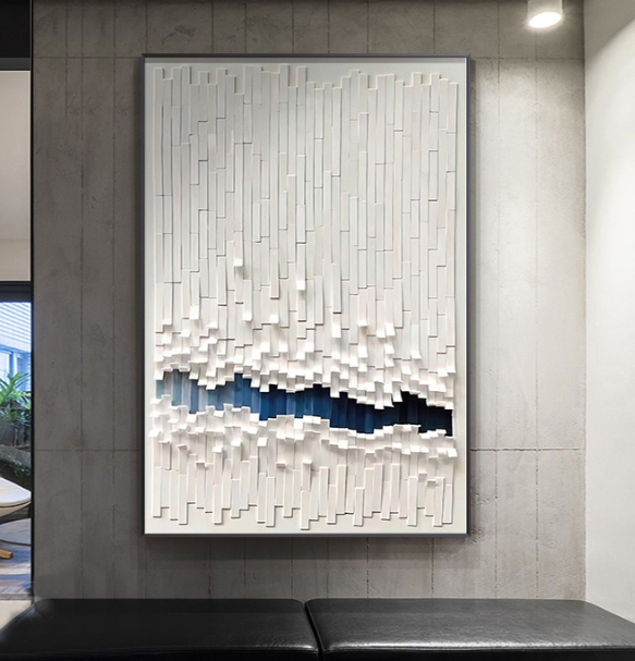 White Abstract Modern Still Life Aluminum