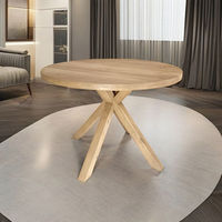 Ensemble de table basse convertible en bois massif rond moderne - Taille et couleur personnalisables - Meubles de salon pour la maison