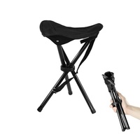 Tabouret pliant portable en acier et tissu Oxford, ultra-léger, mini, à trois pieds, pour camping, loisirs et pêche, vente en gros usine