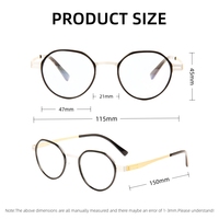Montura Óptica Circular de Metal de Alta Calidad, Diseño Geométrico Moderno, Unisex, Retro, Cómoda, Se Adapta a Todo Tipo de Rostro