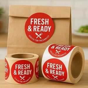 RONGZHEN Bakery Shop Self-<b>Adhesive</b> PET Label Roll Eco-Friendly <b>Heat</b> <b>Resistant</b> Waterproof Reusable Durable Food Packaging Seal - Product Image 2