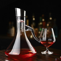 INS style lumière luxe cristal verre vin carafe moderne en acier inoxydable cascade distributeur de vin pot de vin en gros