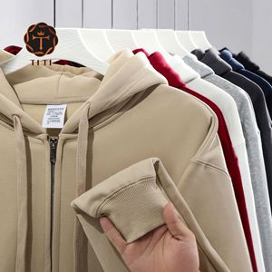 سترات بغطاء رأس بسحاب من الشركة المصنعة مخصص Gsm الفضة الثعالب ممشط من القطن بسحاب لأعلى سترات بغطاء رأس كبيرة الحجم - Product Image 2