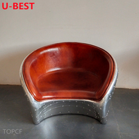 U-Best Spitfire Chaise en Cuir et Aluminium au Design Vintage d'Aviation pour Salon