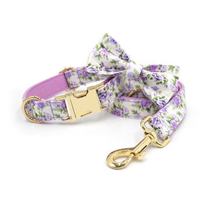 2025 Hot Selling New Model Obst und Blumen Hunde halsband mit Zink legierung Metalls chnalle Haustier Hunde leine und <span class=keywords><strong>Cool</strong></span> <span class=keywords><strong>Pet</strong></span> Fliege Set - Product Image 3