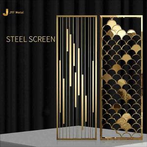 EX598 PVD Color Stainless Steel <b>Decorative</b> <b>Screen</b> for Luxury Hotel Interior Design Project - Product Image 2
