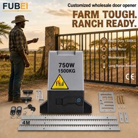 Motor Automático para Puerta Corredera Fubei Profesional de 1500 kg y 750 W con Fotocélula de Seguridad y Dos Transmisores Remotos para el Hogar