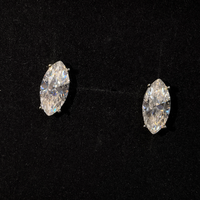 Boucles d'oreilles personnalisées en argent sterling 925 avec moissanite marquise GRA VVS couleur D pour femmes et hommes, testées au diamant