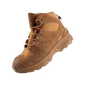 Factory Wholesale Men's Brown/Khaki Leather Zip-Up Outdoor Climbing Anti-slip Lightweight Waterproof Desert <b>Hiking</b> <b>Boots</b> - Product Image 2