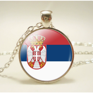 Collier <span class=keywords><strong>de</strong></span> haute qualité avec drapeau <span class=keywords><strong>de</strong></span> la Serbie, série <span class=keywords><strong>de</strong></span> bijoux avec drapeaux du monde, collier Time Gem, accessoires pour adultes, souvenir - Product Image 1