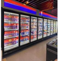Vitrine réfrigérée verticale multi-portes à refroidissement direct, avec verre anti-buée, pour boissons, idéale pour les supermarchés