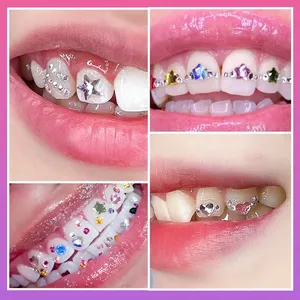 Kit de bijoux dentaires DIY, kit de pierres précieuses pour les dents avec colle et lampe UV, décoration de bijoux en pierres précieuses transparentes pour les dents, kit de pierres dentaires scintillantes - Product Image 5
