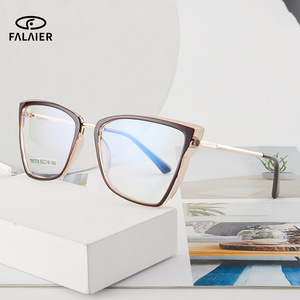 Monturas de Gafas Cat Eye FalaiEr Tr90 53-18-140 con Protección de Luz Azul, Gafas Ópticas Unisex - Product Image 1