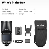 Flash Godox V1mid de Alta Velocidad con Sincronización TTL, Menú de Pantalla Táctil, Mini Luz de Relleno para Exteriores para Cámaras Canon, Sony y Nikon