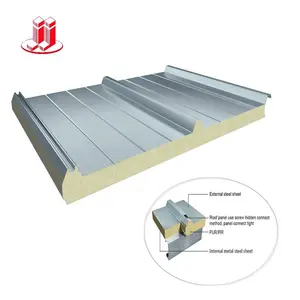 150mm thickness Polyurethane Sandwich Panel Prefab Houses Steel Structure