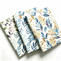 Carnet à spirales avec couverture en PU à motif de feuilles minimaliste, fermeture élastique, impression personnalisée en feuille d'or pour journalisation