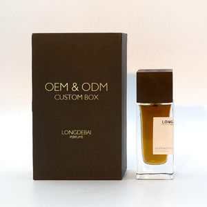 Trong kho tùy chỉnh rỗng vuông áp lực nước hoa chai thủy tinh 30ml 50ml 100ml rõ ràng uốn chai nước hoa với màu đen Nắp bằng gỗ - Product Image 4