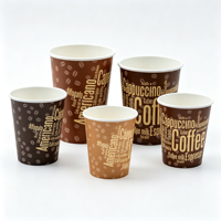 Gobelet en carton simple paroi, personnalisable avec logo, jetable, pour bureau et café, anti-fuite, diverses tailles, vente en gros