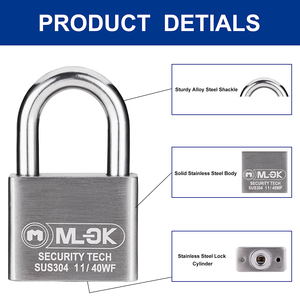 MOK ad alta sicurezza 304 in acciaio inox lucchetto cilindro serratura sostituibile per un facile aggiornamento di sicurezza - Product Image 3