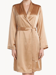 Abito <span class=keywords><strong>Kimono</strong></span> in raso puro colore da donna Guixiu con scollo <span class=keywords><strong>a</strong></span> V obliquo abito da sposa per festa di nozze - Product Image 2